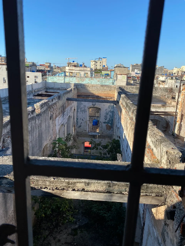 The view out the window of the Lizt Alfonso Dance Company studio in Havana.